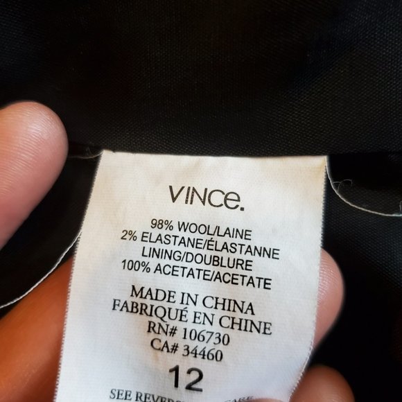 VINCE | Modern Criss Cross Collar Wool Blend Open Blazer (Size M) - Picture 7 of 7